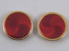 A pair of Russian 14 ct gold and 14f387