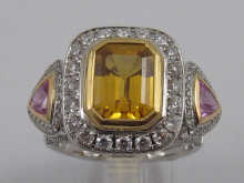 A diamond and citrine ring set 14f391