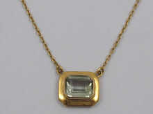 An aquamarine pendant set in yellow 14f3d1