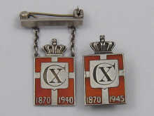 Two enamel on silver patriotic 14f3cc