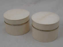 A pair of large diameter turned ivory