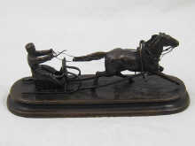 A Russian bronze model of a horse drawn