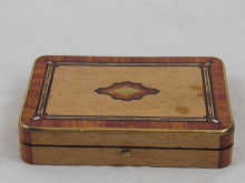 An inlaid wooden trinket box approx.