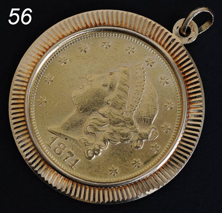 1874 American Double Eagle mounted 14f499