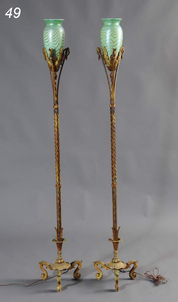 Pair of Wrought Iron Torcheres with