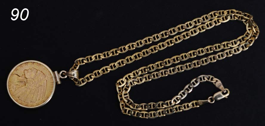 14k Gold Chain with 1911 Gold Five
