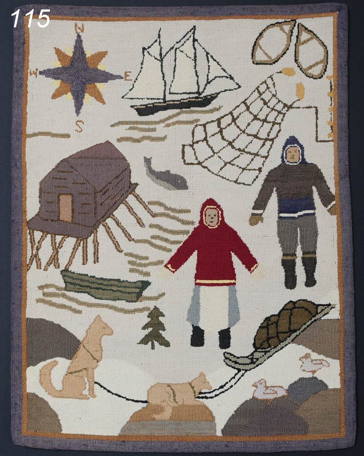 Grenfell Rug decorated with scenes
