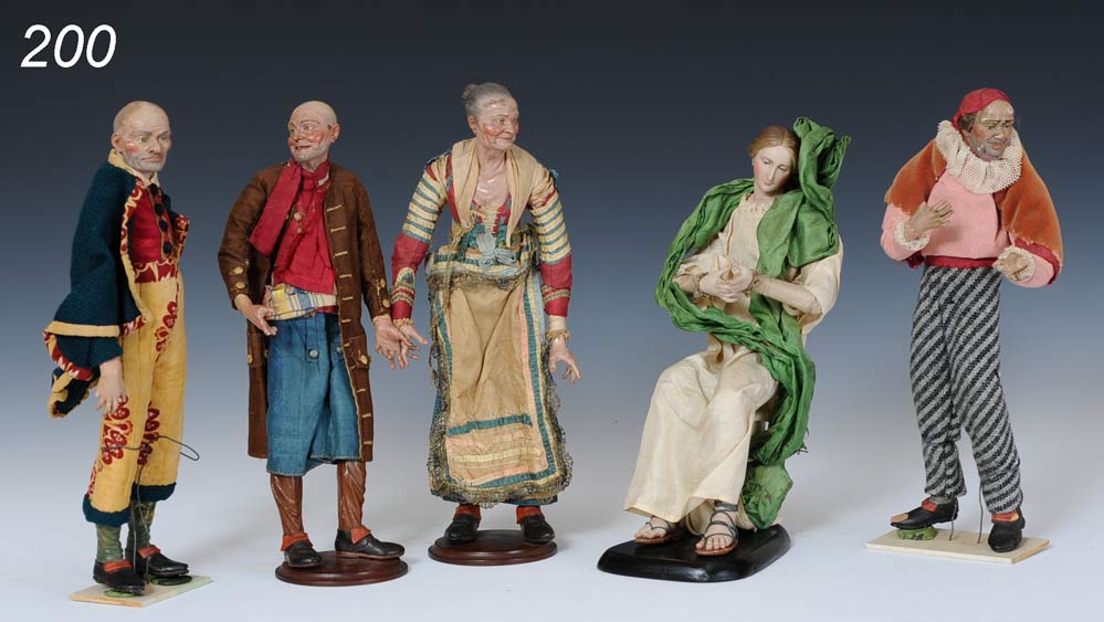 Group of Five Italian Creche Figures