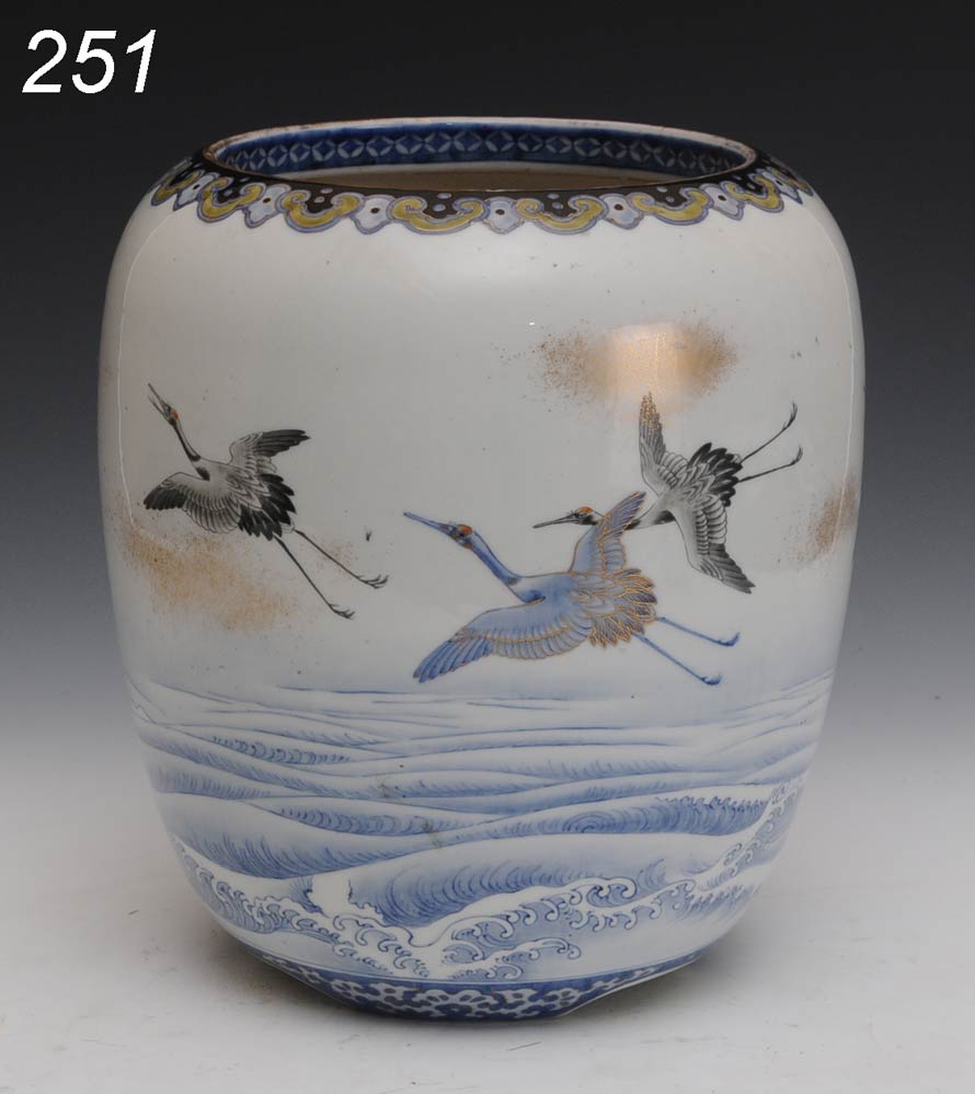 Japanese Meji Vase with cranes
