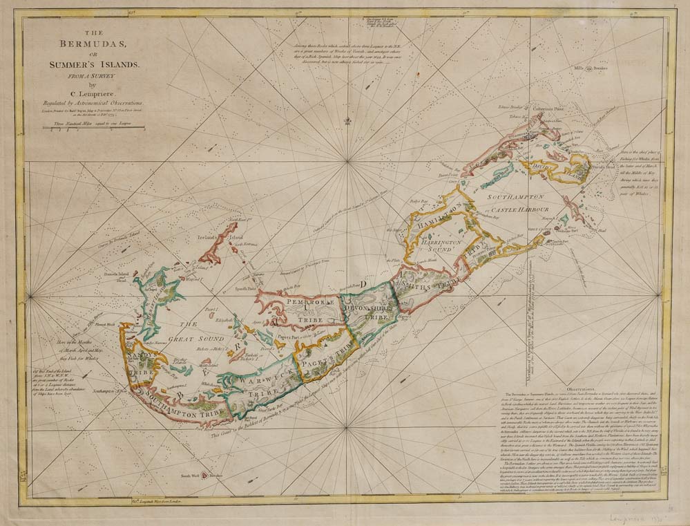 Map of Bermuda C. Lempriere 18''