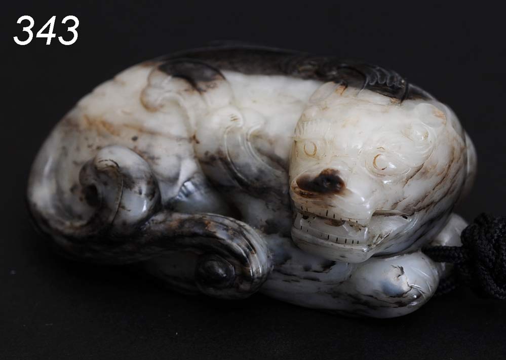 Chinese Carved Jade Dog 2 7/8''