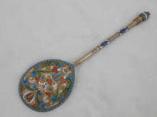 A Russian silver cloisonne enamel table