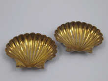 A pair of Russian silver gilt shell