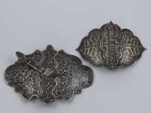 Two Russian silver and niello belt