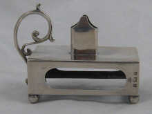 A silver match box/ sealing wax holder
