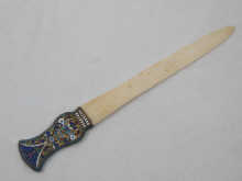 A Russian silver mounted letter opener