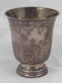 A fine French silver beaker with