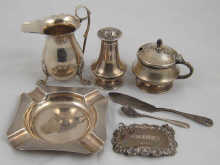 Hallmarked silver: a cream jug pepper