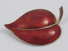 A Norwegian red enamel and silver
