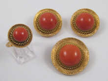 A suite of coral jewellery comprising