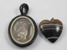 A Victorian jet locket with provision