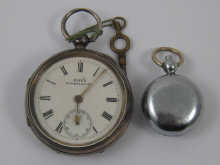 A silver cased pocket watch hallmarked 14f601