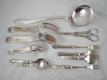 Plated flatware. Six each dessert spoons