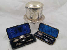 A silver Christening set H Atkins 14f693