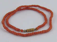 A small coral necklace length 40 cm.