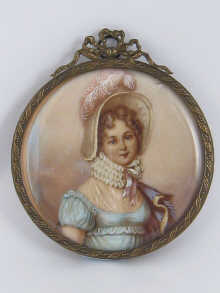 A miniature painting of an Edwardian