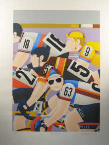 A limited edition print 130/150 Cyclists