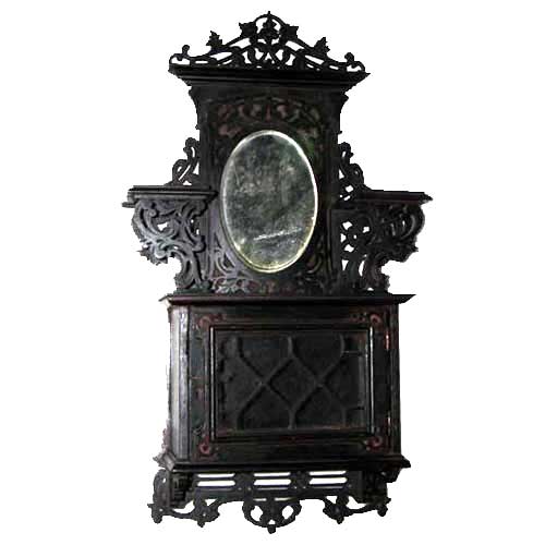 A Victorian Ebonized Mahogany Mirrored