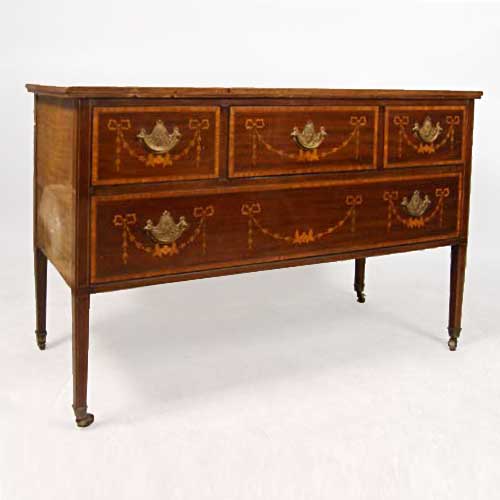 An English Edwardian Mahogany Marquetry