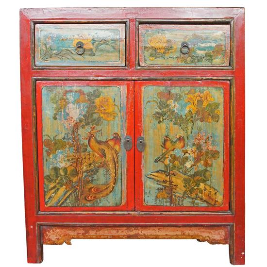 A Mongolian Painted Pine Side Cabinet 151eed