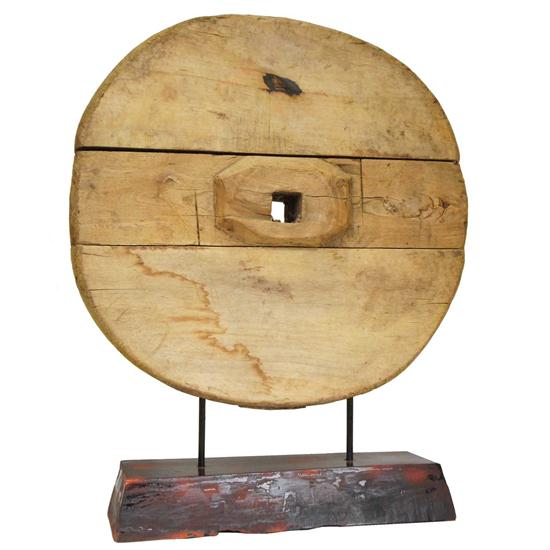 A Chinese Provincial Wooden Cart Wheel