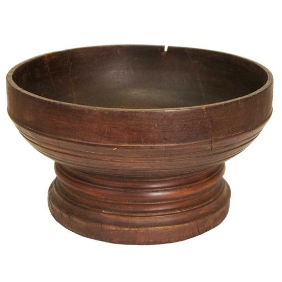 An Indian Teak Footed Rice Measure 151f27