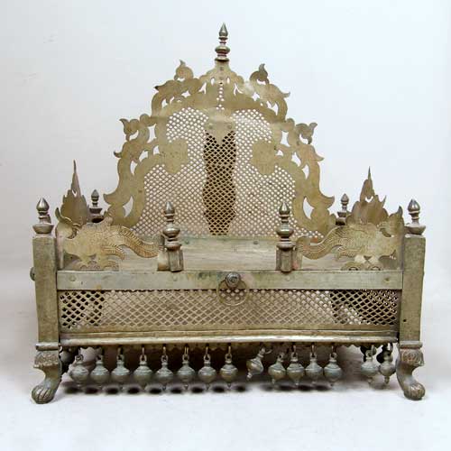 An Indian Mughal White Brass Singhasan
