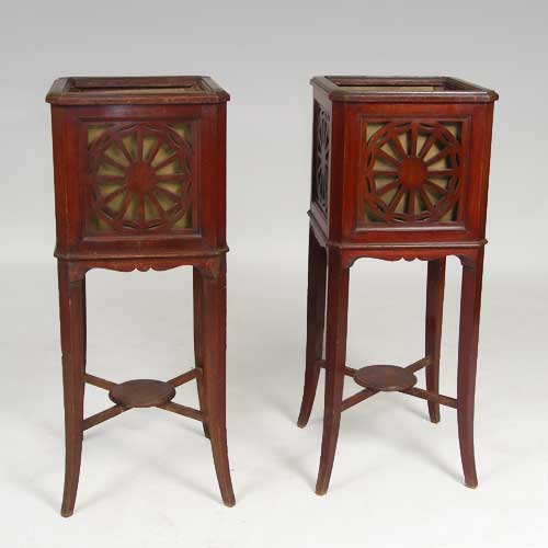 A Pair of Anglo Indian Teak Jardini re 151f71