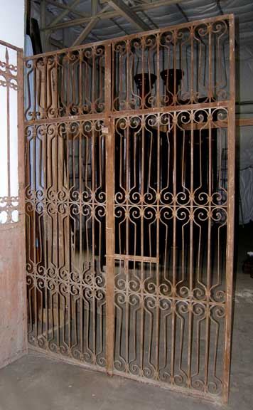 A Wrought Iron Double Door Gate circa