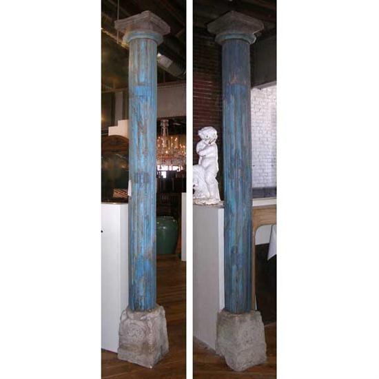 A Pair of Anglo Indian Blue Painted