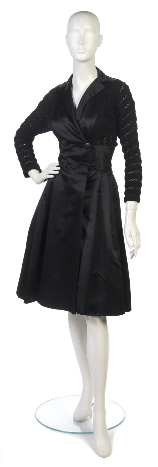 A Dan Werle Black Evening Dress. Labeled: