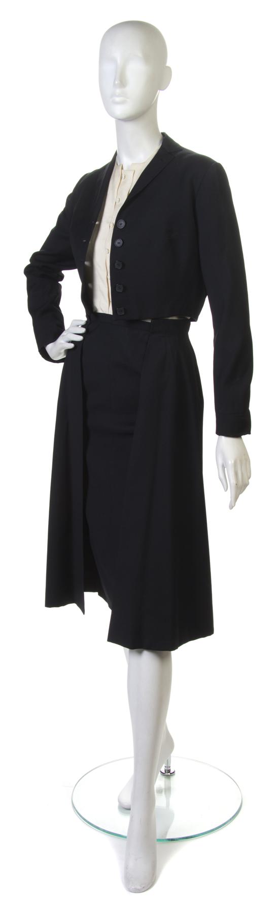 A Pauline Trigere Three Piece Black 151fee