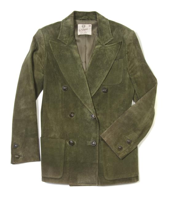 A Gucci Green Suede Jacket. Labeled: