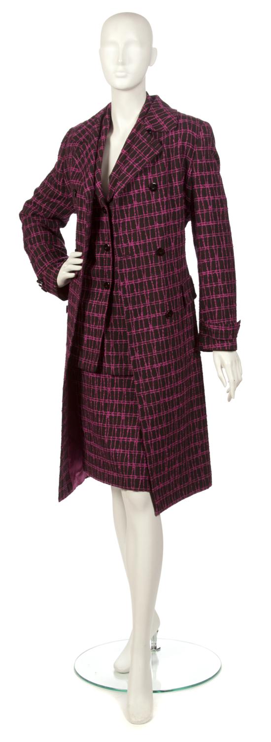 A Louis Feraud Pink and Black Wool 15201e