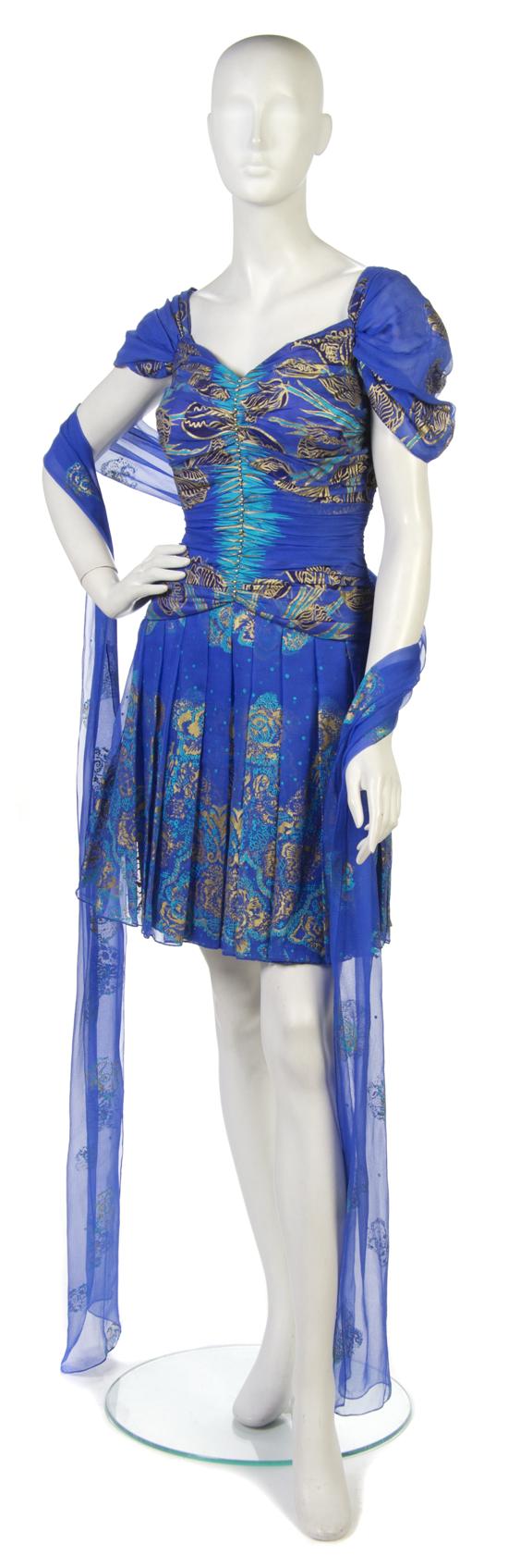 A Zandra Rhodes Royal Blue Silk 152027