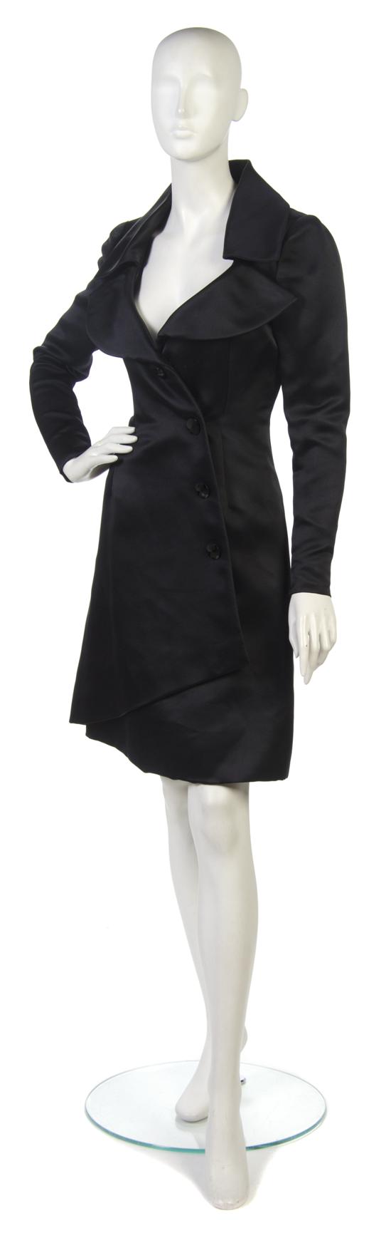 A Givenchy Couture Black Silk Coat 152038