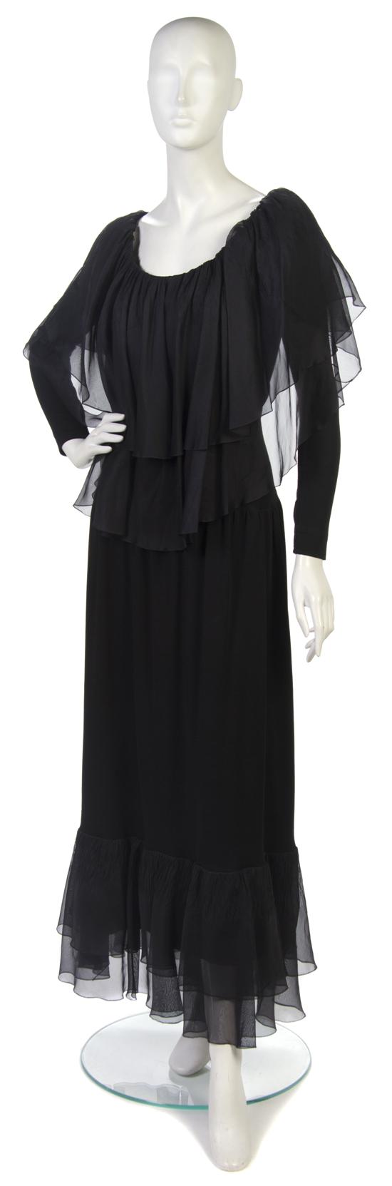 A Givenchy Couture Black Silk and