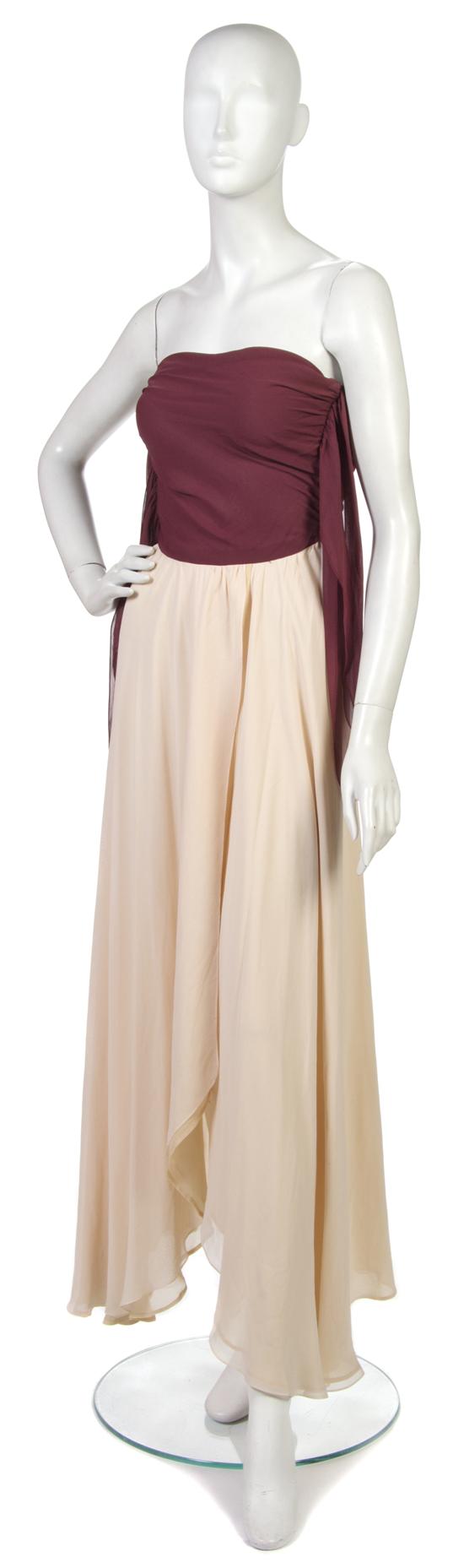 A Bill Blass Burgundy and Pale Pink