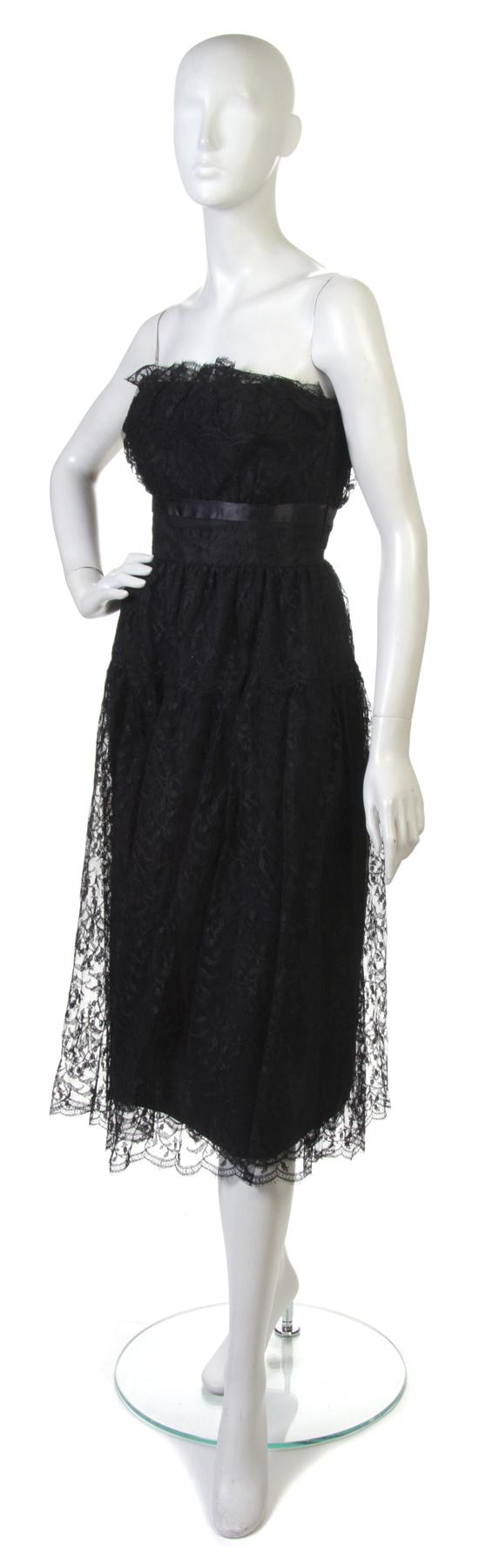 A Bill Blass Black Chantilly Lace