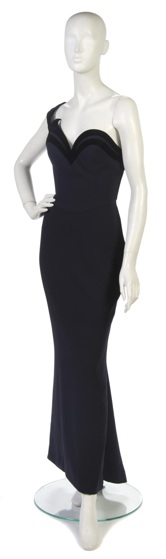A Thierry Mugler Navy Crepe Evening 152049
